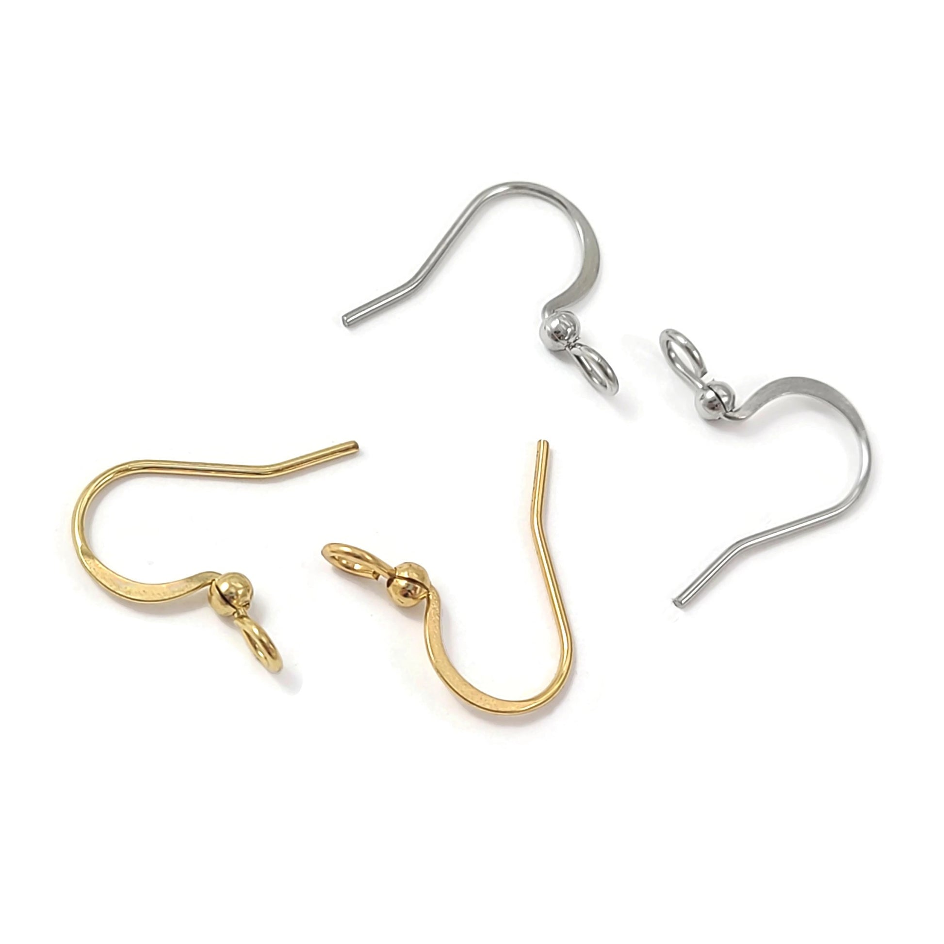 20 Stainless steel forward facing earring hooks