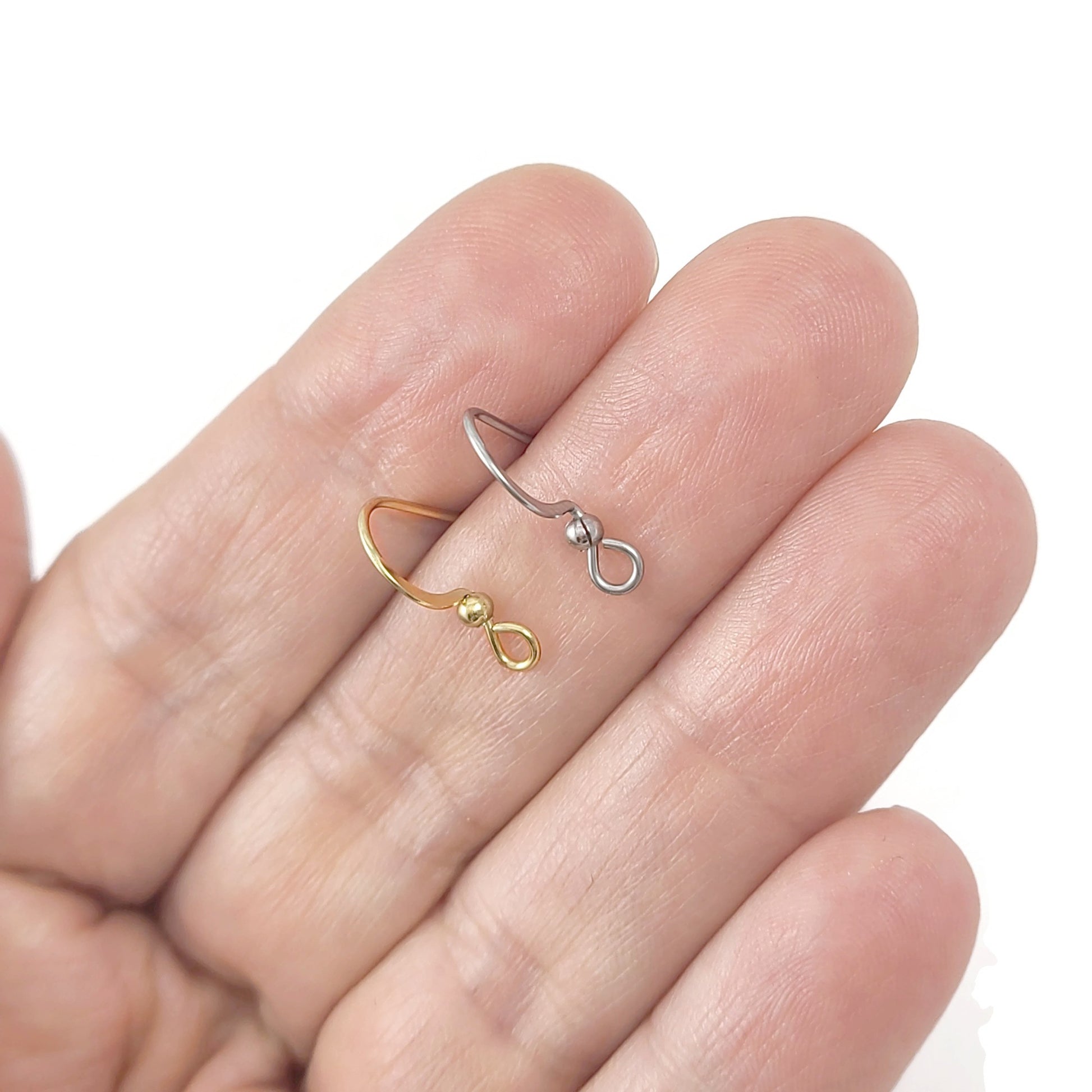 20 Stainless steel forward facing earring hooks