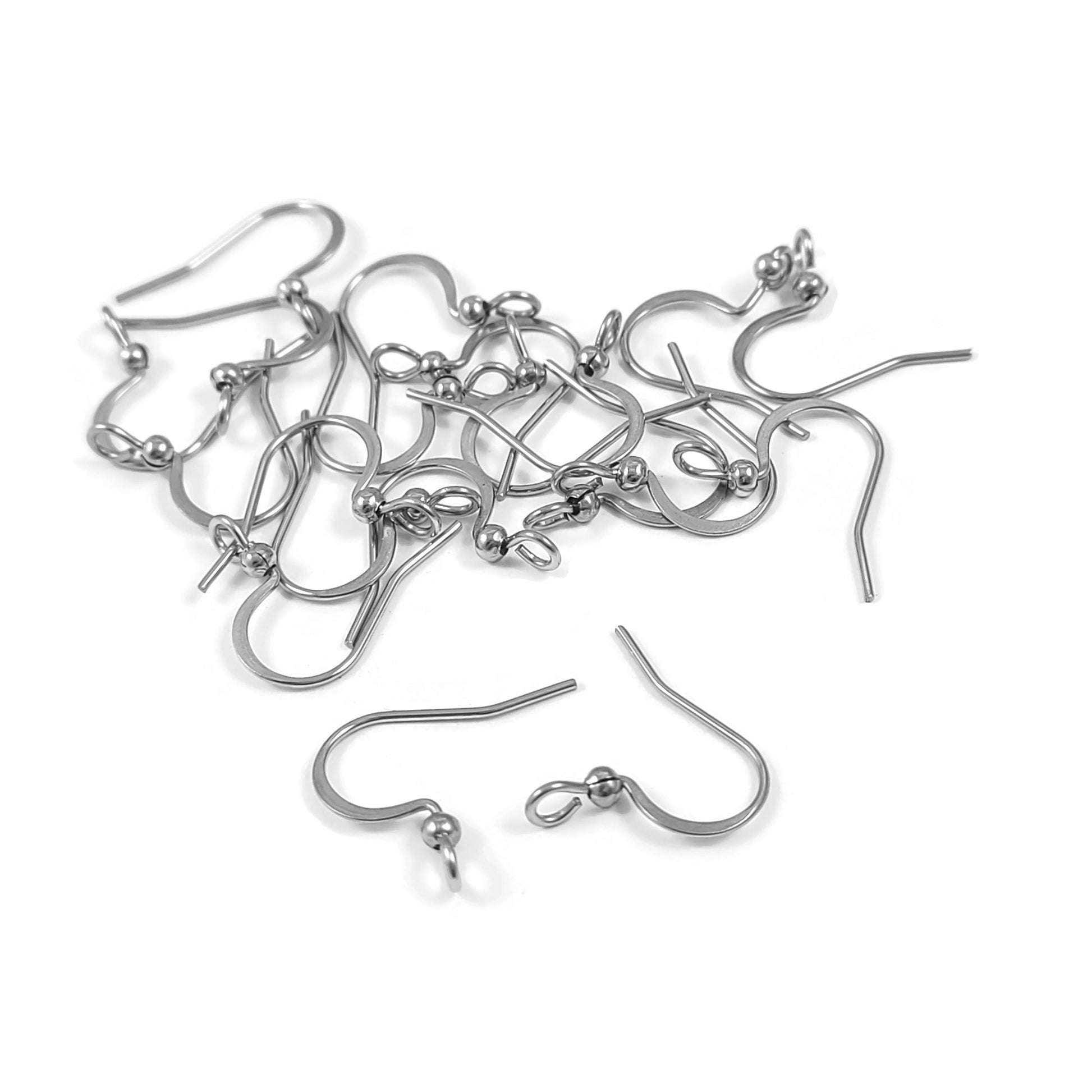 20 Stainless steel forward facing earring hooks