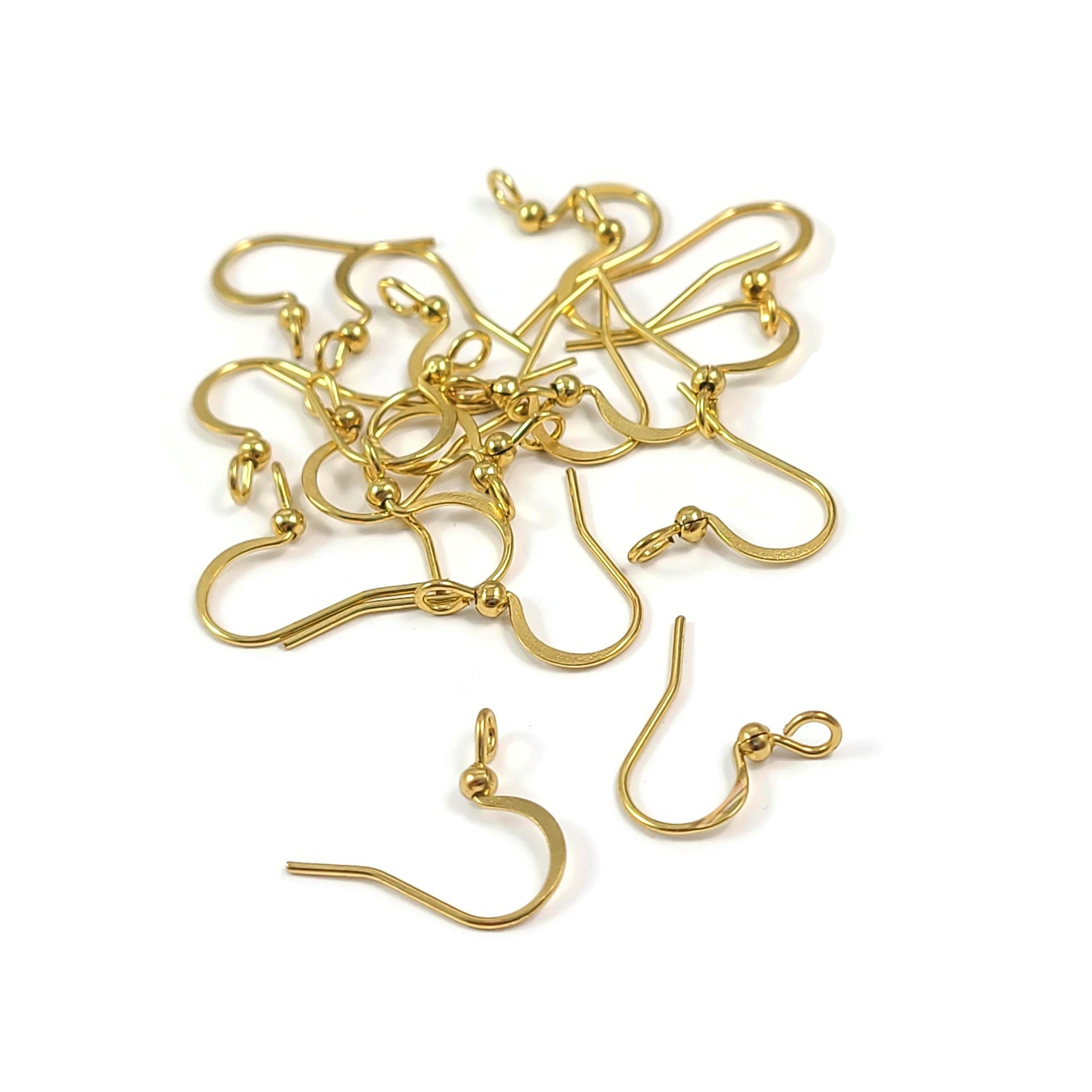 20 Stainless steel forward facing earring hooks