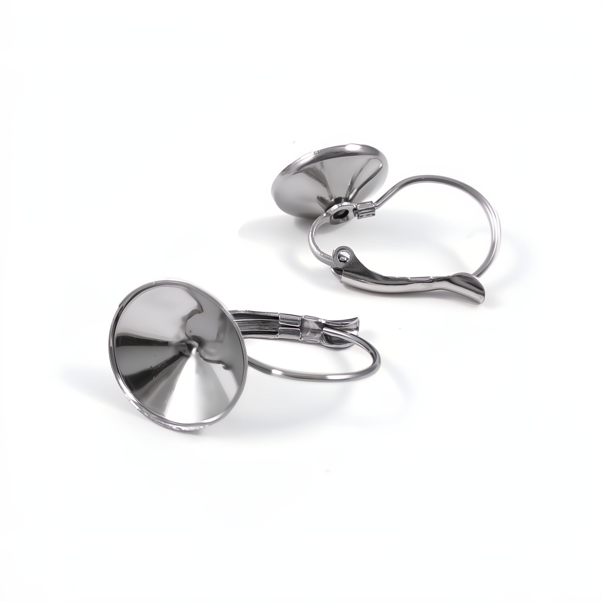 10 Stainless rhinestone earring setting lever backs