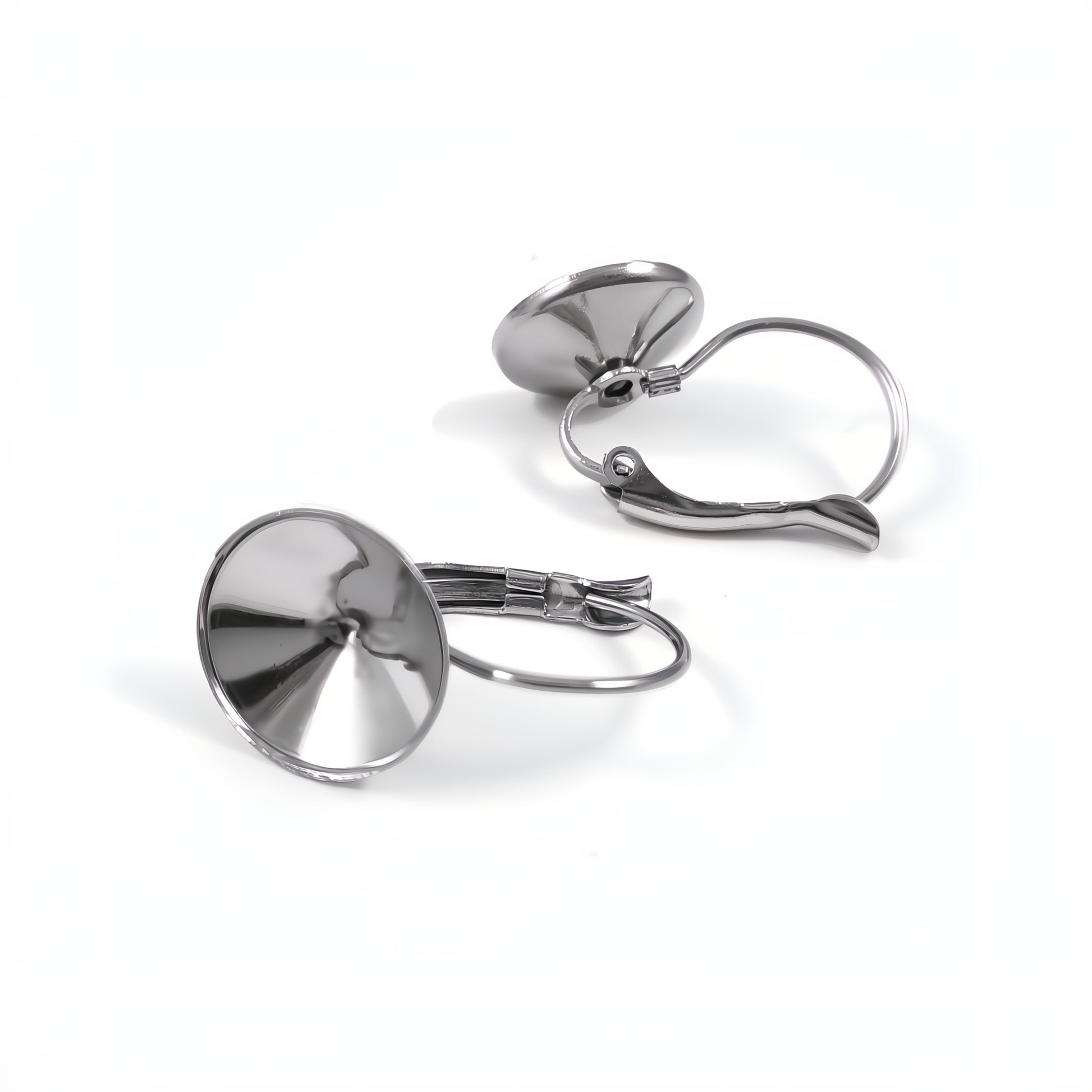 10 Stainless rhinestone earring setting lever backs