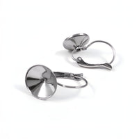 10 Stainless rhinestone earring setting lever backs
