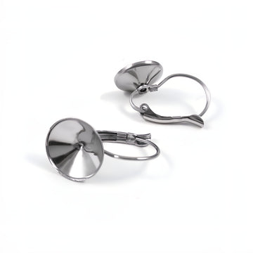 10 Stainless rhinestone earring setting lever backs