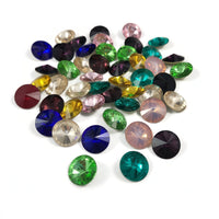 10 pointed back rivoli glass rhinestone 12mm