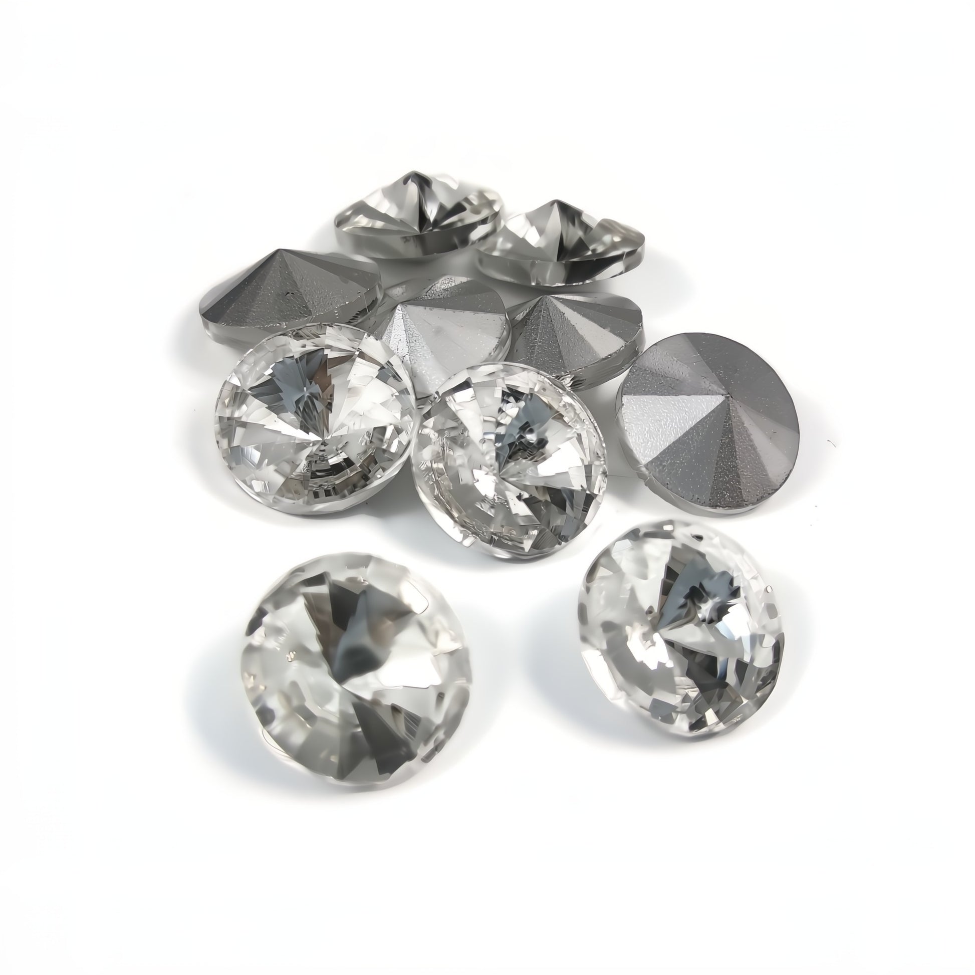 10 pointed back rivoli glass rhinestone 12mm
