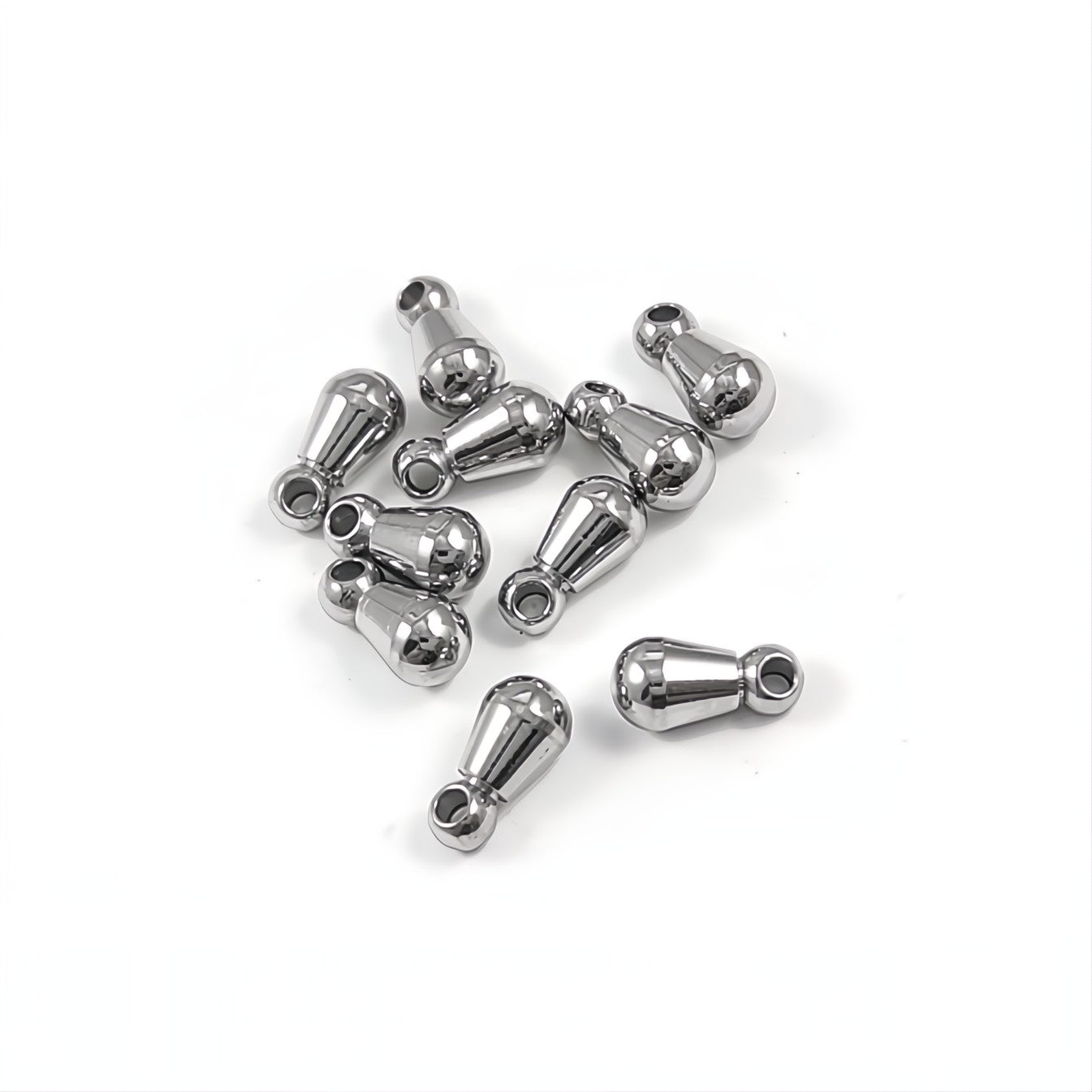 10 Stainless steel teardrop shaped charms 6mm