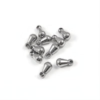 10 Stainless steel teardrop shaped charms 6mm