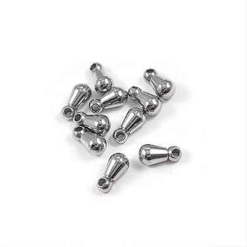 10 Stainless steel teardrop shaped charms 6mm