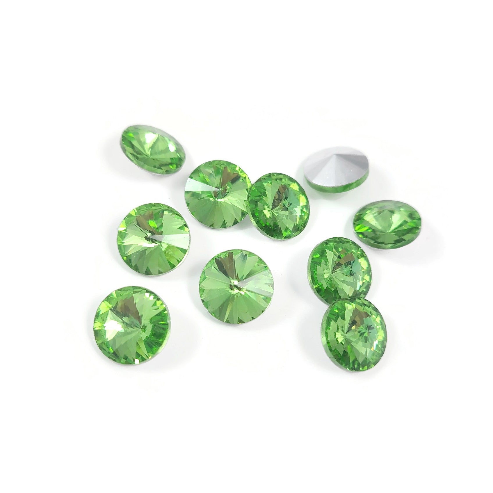 10 pointed back rivoli glass rhinestone 12mm
