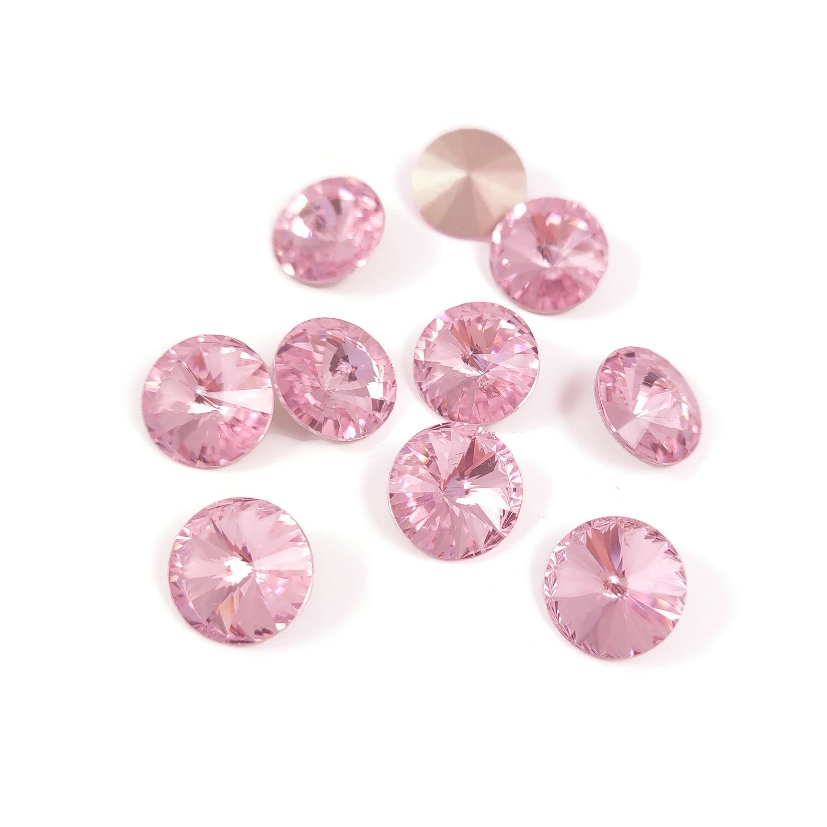 10 pointed back rivoli glass rhinestone 12mm