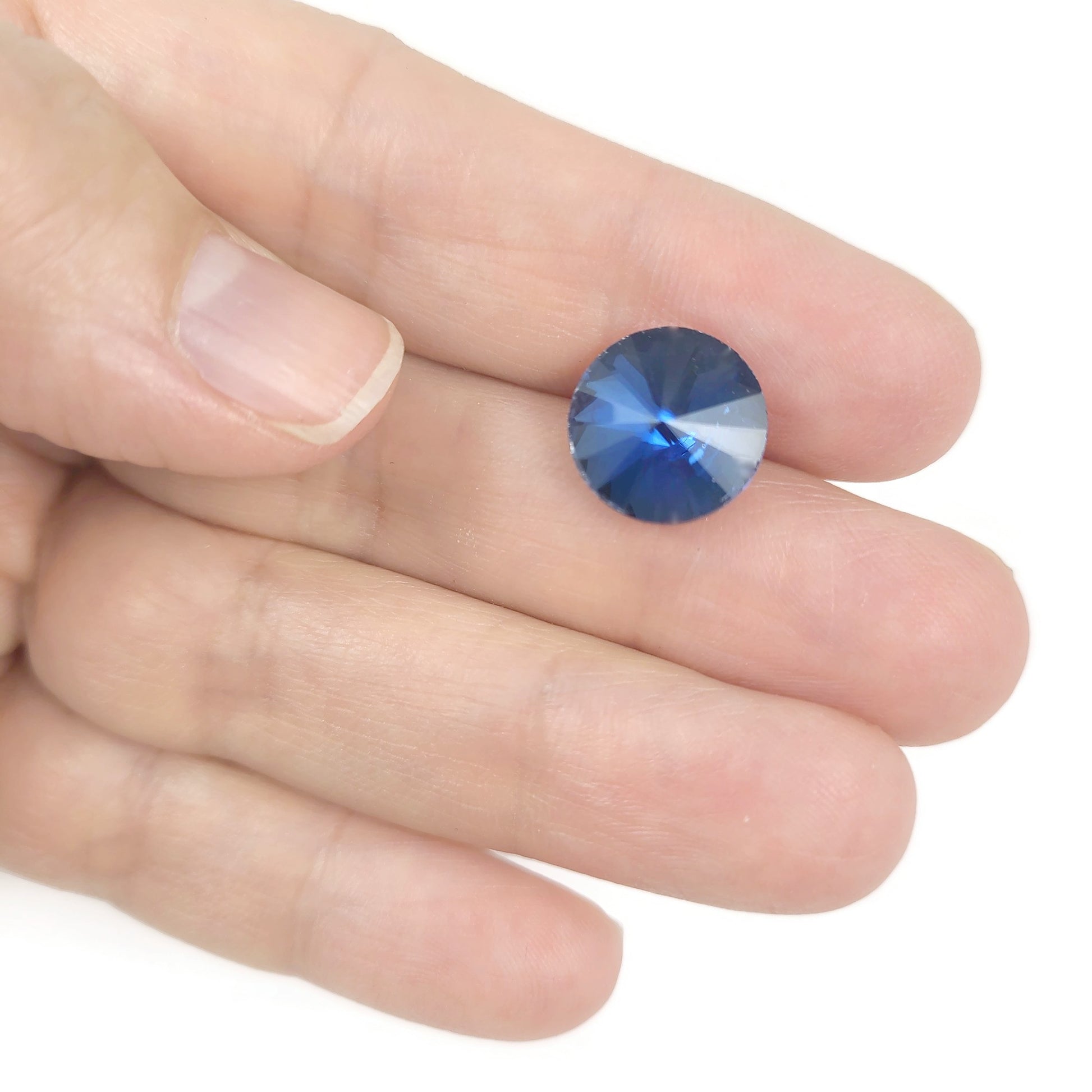 10 pointed back rivoli glass rhinestone 12mm