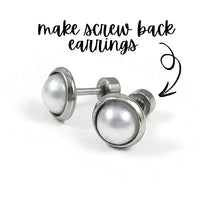 2 Screw back earring stud cabochon settings