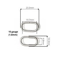 10 Large oval jump rings, stainless steel open jumprings, 13 gauge