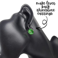 10 Stainless rhinestone earring setting lever backs