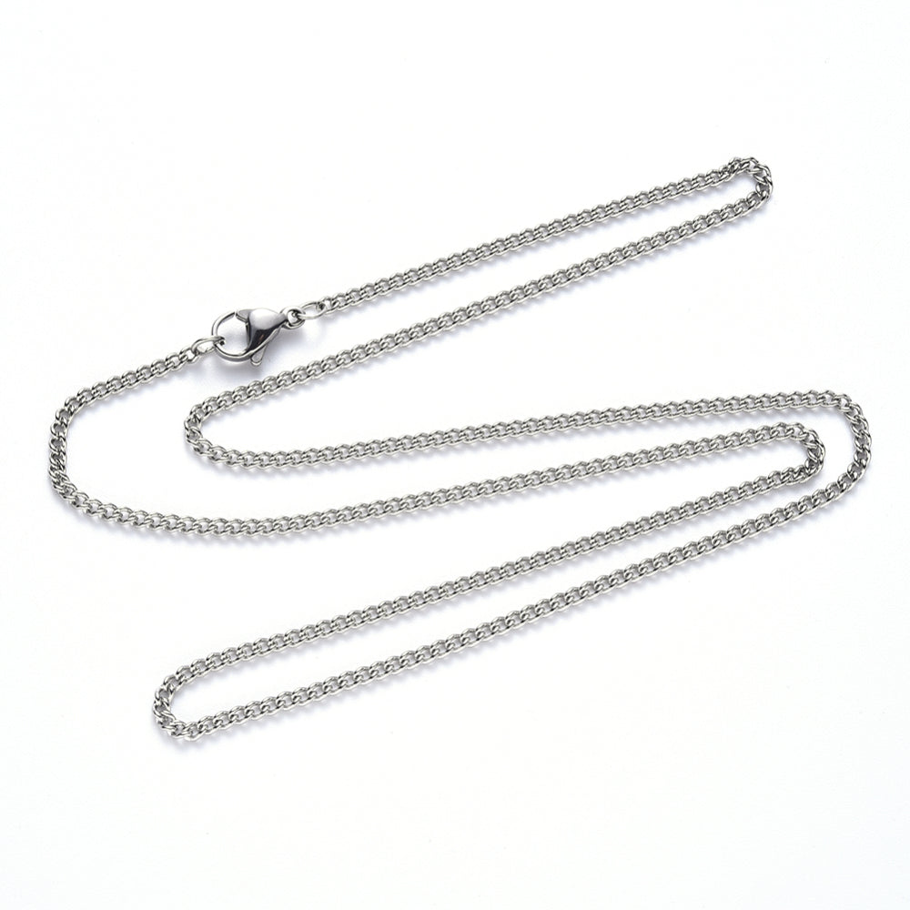 1 Fine stainless steel curb chain necklace