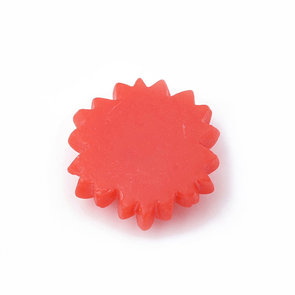 20 Resin flower flatback cabochons, Mixed daisy embellishments