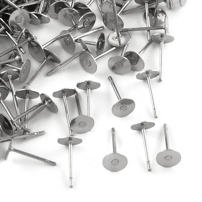 50 Short earring posts, Hypoallergenic 316 surgical grade stainless steel