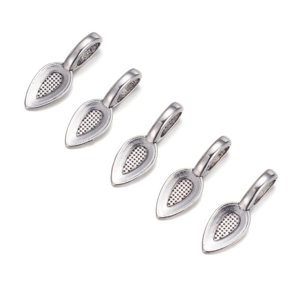 10 Attaches sans nickel pour pendentif à coller, Or, Argent