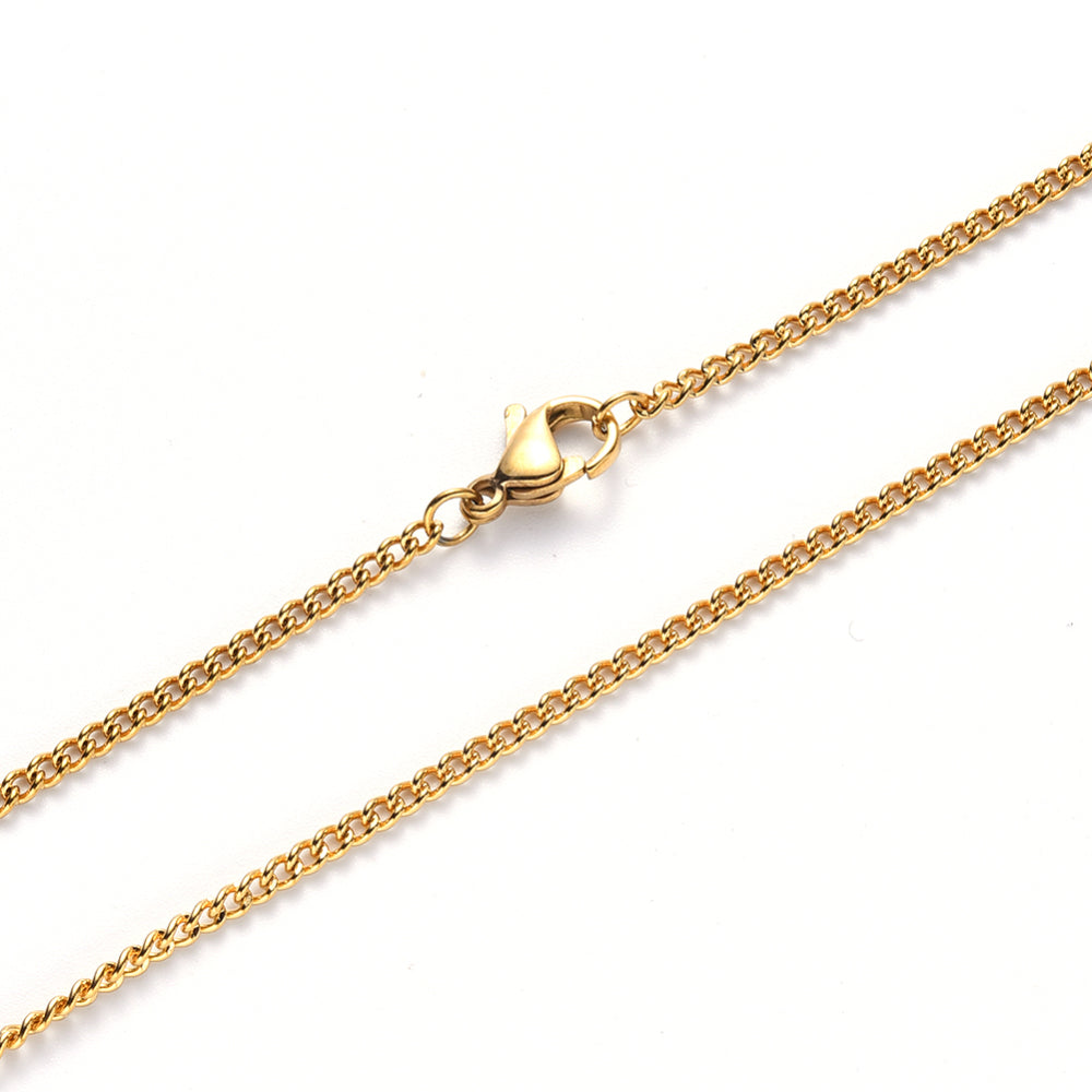 1 Fine stainless steel curb chain necklace