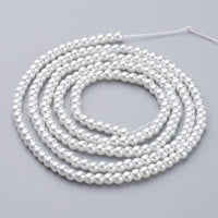 Perles rondes effet nacré en verre de 4mm