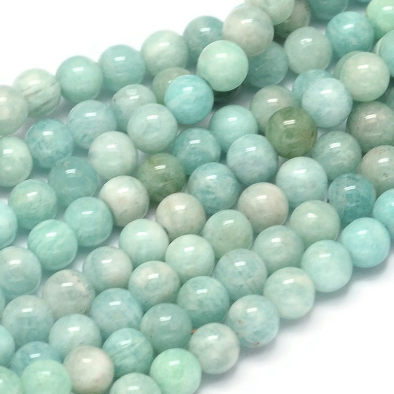Natural amazonite round beads 6mm, 8mm