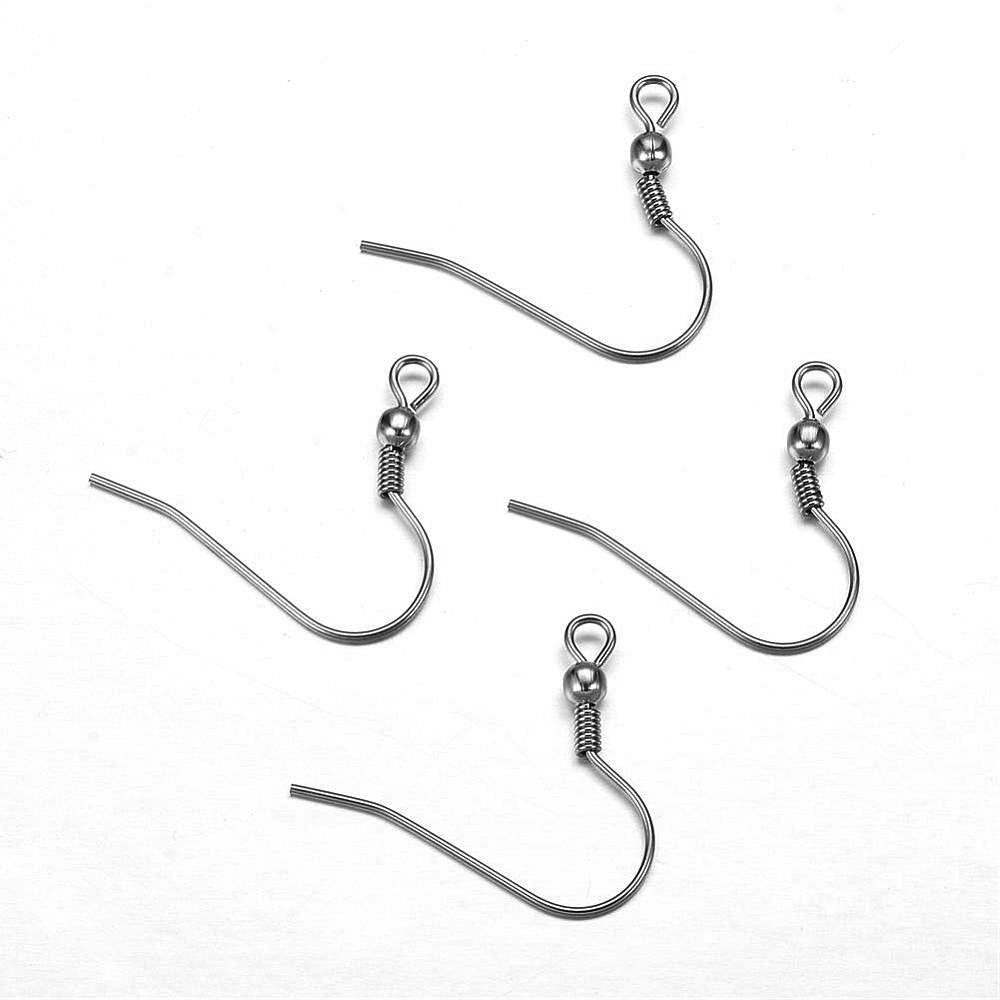 50 crochets pour boucle d'oreille en acier inoxydable hypoallergénique