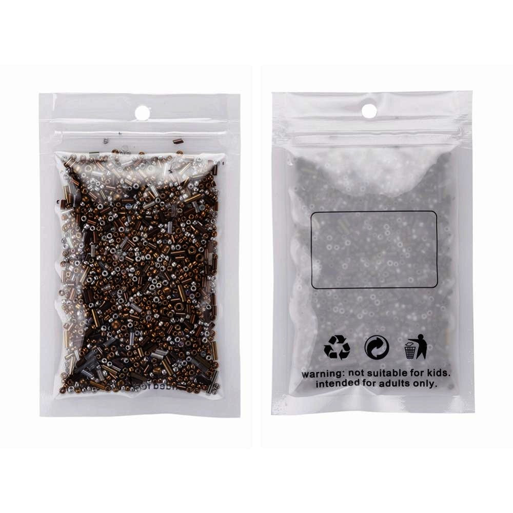 Bronze glass seed bead grab bag, Mixed shapes