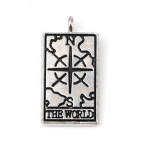 1 Tarot card charm, Gold, Silver, Necklace making pendant