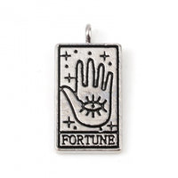 1 Tarot card charm, Gold, Silver, Necklace making pendant