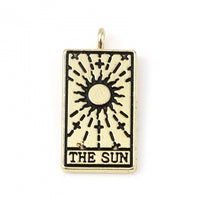 1 Tarot card charm, Gold, Silver, Necklace making pendant