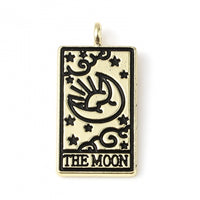 1 Tarot card charm, Gold, Silver, Necklace making pendant