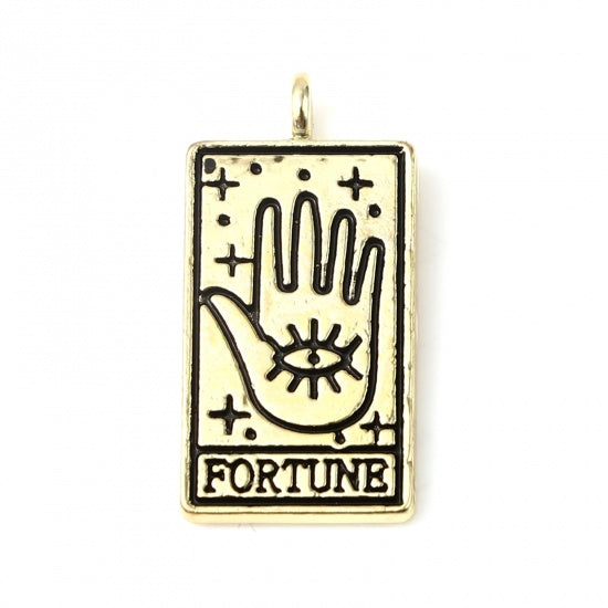 1 Tarot card charm, Gold, Silver, Necklace making pendant