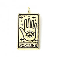 1 Tarot card charm, Gold, Silver, Necklace making pendant
