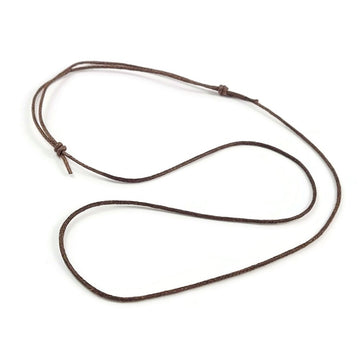 5 Colliers ajustables en coton ciré marron 1mm
