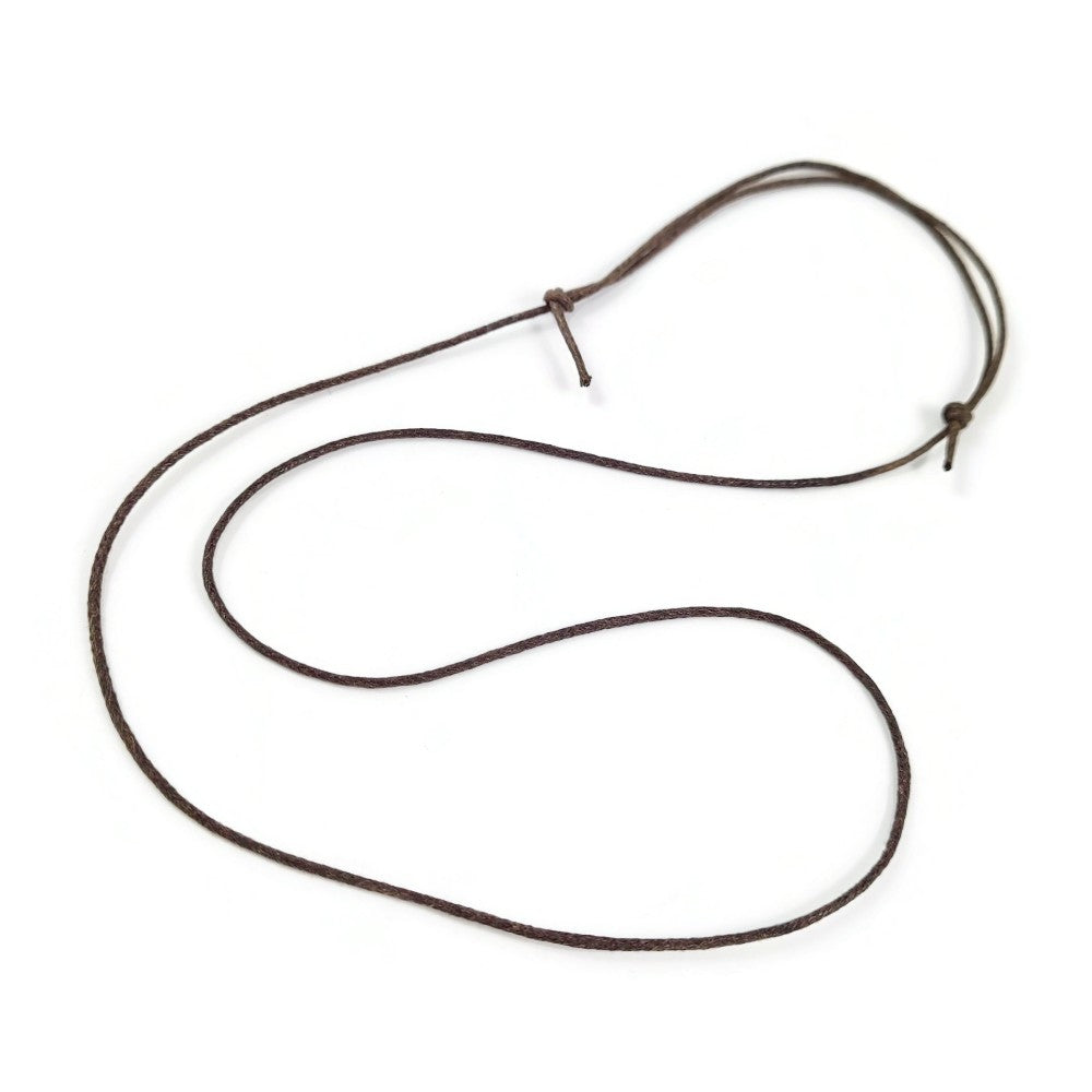 5 Colliers ajustables en coton ciré marron 1mm