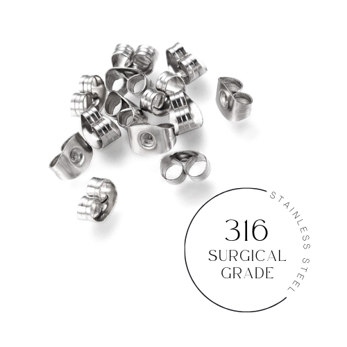 50 Papillons en acier inoxydable chirurgical 316 