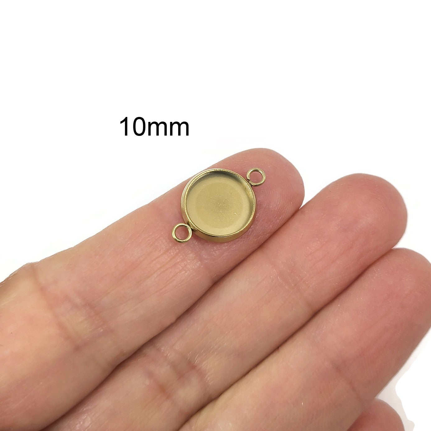 5 Connecteurs pour cabochon en acier inoxydable or