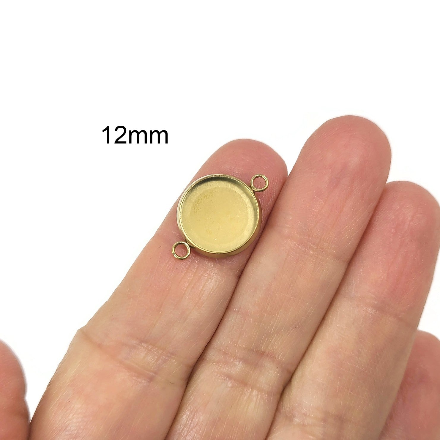 5 Connecteurs pour cabochon en acier inoxydable or