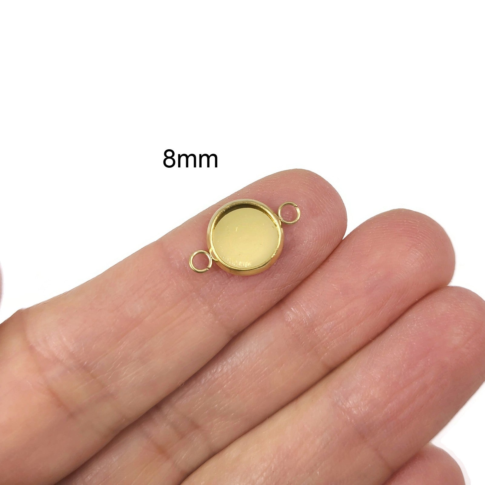 5 Connecteurs pour cabochon en acier inoxydable or