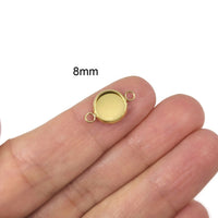 5 Connecteurs pour cabochon en acier inoxydable or