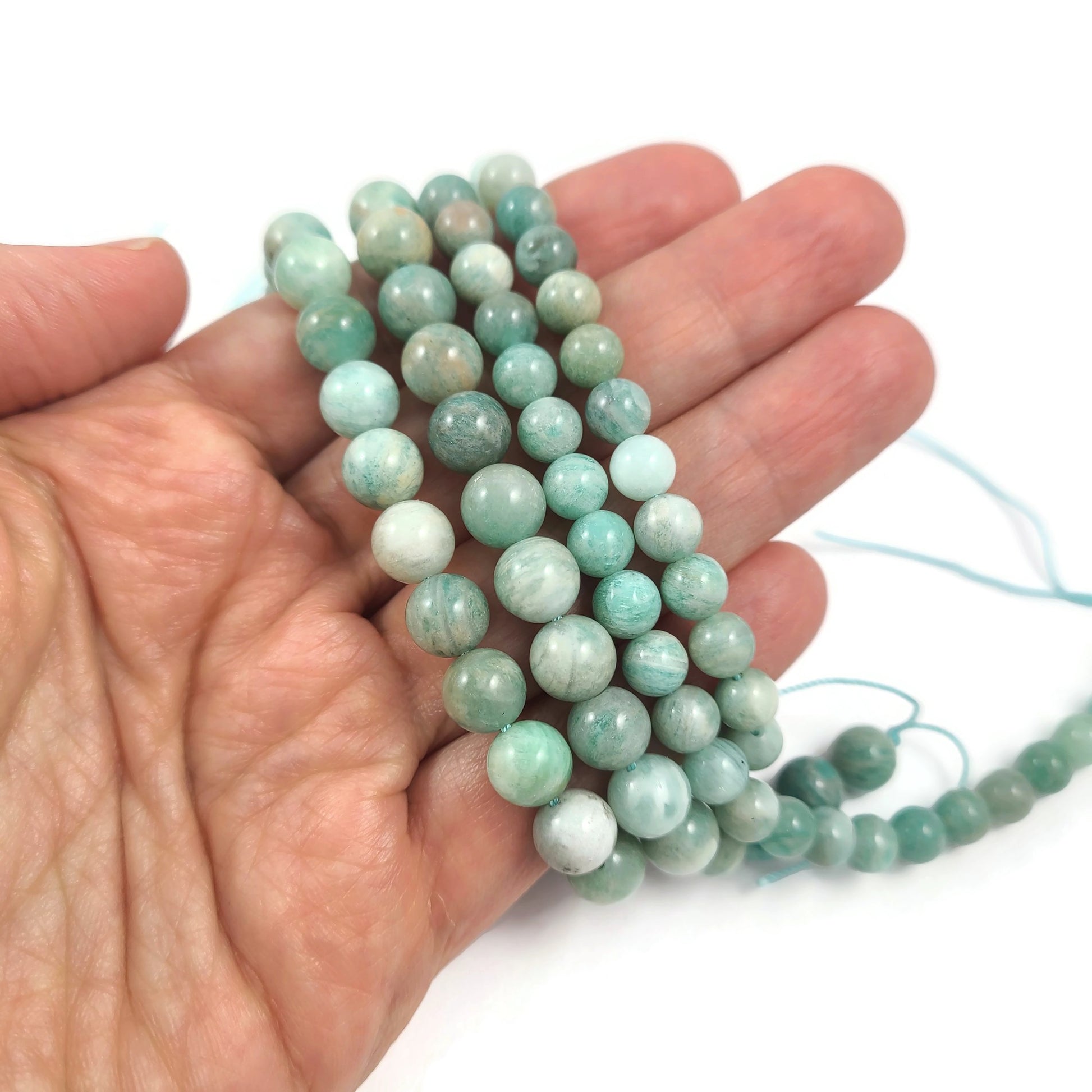 Natural amazonite round beads 6mm, 8mm