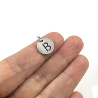 1 Stainless steel coin letter charm