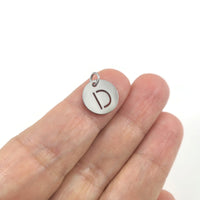 1 Stainless steel coin letter charm
