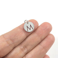 1 Stainless steel coin letter charm