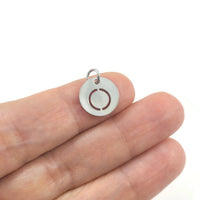1 Stainless steel coin letter charm