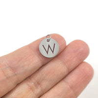 1 Stainless steel coin letter charm