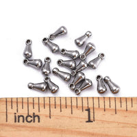 10 Stainless steel teardrop shaped charms 6mm
