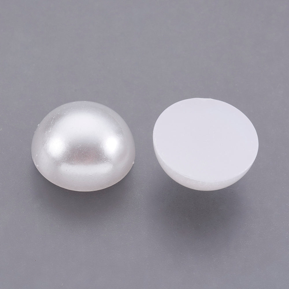 50 white pearl cabochons