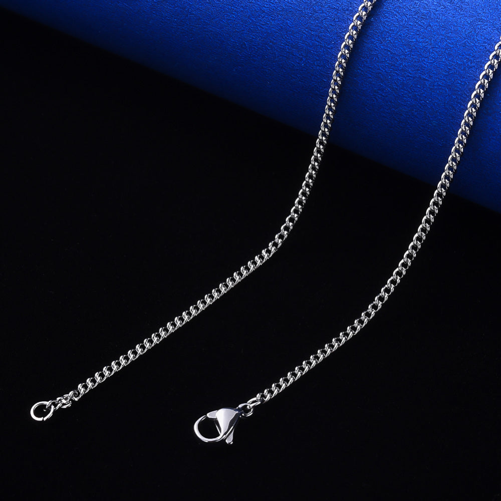 1 Fine stainless steel curb chain necklace
